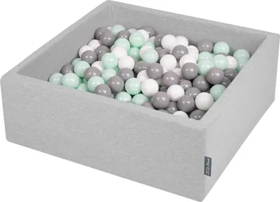 Produktbild von KiddyMoon Neu Kinder Bällebad Weich Kugelbad 90x30 mit 200/300 Bällen,Quadrat