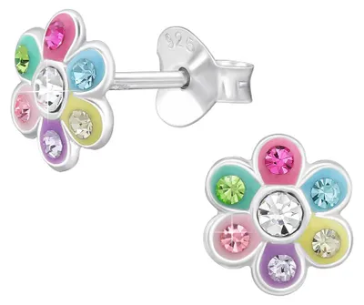Produktbild von Ohrstecker Blume: Kinder Ohrringe Silber 925