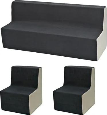 Produktbild von Kinderzimmer-Möbelset: 2xSessel+Grau-Beige-Sofa