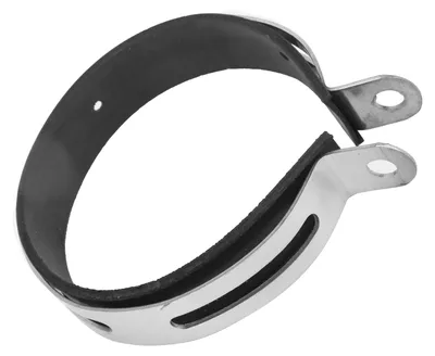 Image de Collier de serrage pour pot d'échappement de moto, anneau fixe, clip en acier inoxydable avec bande en caoutchouc, pièces universelles