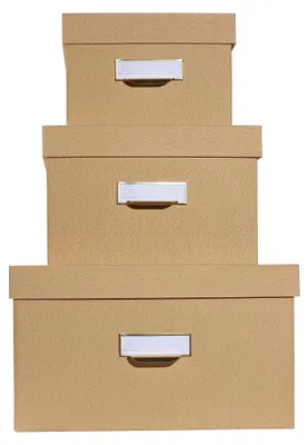 3 Aufbewahrungsboxen A4+/A5++/A6++ beige Karton