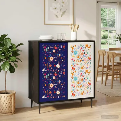 Immagine prodotto di vidaXL Credenza laterale MAINZ, finitura effetto legno noce, 69 x 33 x 76 cm