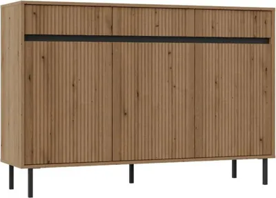 Produktbild von Breite Kommode TIRIL - Eiche evoke / schwarz