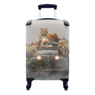 Obrázek produktu pro Kufr Příruční zavazadlo na kolečkách Malý cestovní kufr na 4 kolečkách Tiger - Auto - Old timer - Velikost kabiny < 55x40x23 cm a 55x40x20 cm -