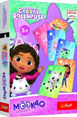 Produktbild von Kartenspiel „Mookao Gabby’s Dollhouse“ – Gesellschaftsspiel in einer Schachtel (14 x 21 x 4 cm)