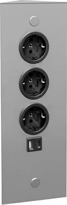 Produktbild von THEBO Energie-Ecksäule ST 3007/320/3 in EDELSTAHL mit USB A u. C / Ecksteckdosen / Steckdosenleiste / Steckdosen