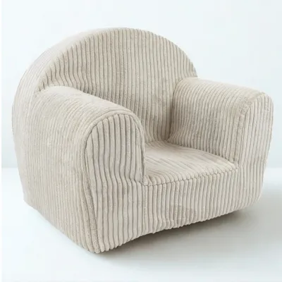 Produktbild von Mini-Kindersessel - Kindersessel aus Cord in Beige abnehmbarer waschbarer Bezug Kuschelcouch für Kinder Cordsessel