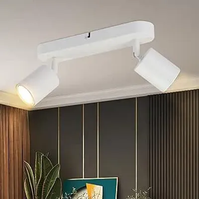 Produktbild von ZMH LED Deckenleuchte Weiß 2 Flammig Deckenlampe  Deckenstrahler Modern GU10 Metall Deckenspots Schwenkbar 330° für Wohnzimmer Schlafzimmer Flur