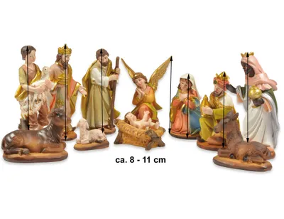Produktbild von Riffelmacher Krippenfigurenset "Gold" 8-11 cm | 11-tlg. Traditionelles Design - 78301
