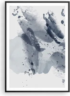 Produktbild von Gerahmtes Poster - Schwarzer Rahmen - Abstraktion Blau Minimalismus - 70x100 cm - Wand Bild - Wanddeko - Wandbilder - Kunstposter - Wandposter - Bilderrahmen - Bilder - Kunstdruck - P2BPA70x100-4941