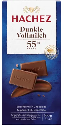 Immagine prodotto di Hachez Cioccolato fondente al latte 100g