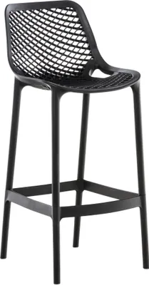 Zdjęcie produktu dla Designerski stołek barowy - Stołek barowy - Ergonomiczny komfort, polipropylen odporny na promieniowanie UV | Kolor: Czarny
