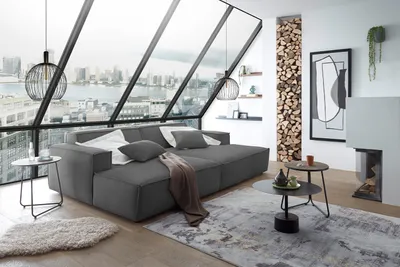 Produktbild von KAWOLA Big Sofa SAMU Feincord anthrazit