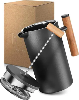 Zdjęcie produktu dla Ręczna zaparzacz do kawy – 0–6 litrów – stal – na 3 filiżanki kawy – z podwójnymi ściankami – zaparzacz do kawy z 3 miarkami