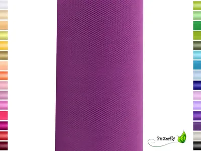 Produktbild von 9m Rolle Tüll 15cm, Farbauswahl:lila Orchidee 467