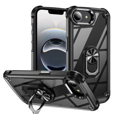 Produktbild von Handyhülle für Apple iPhone 17e / 16e TPU + PC Linsenschutz Ringhalter Case