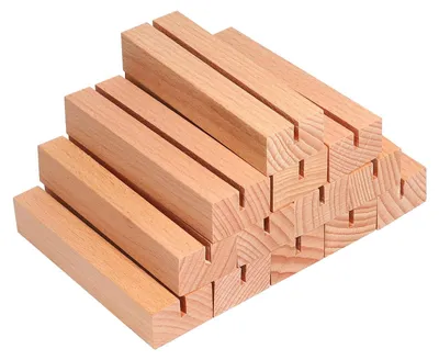 Image de 16 supports en bois pour cartes, de 10x3x2 cm, pour tables et menus