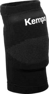A black Kempa knee support with a white logo.