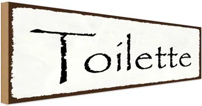 Image de vianmo Panneau en bois 10x27 cm Toilette