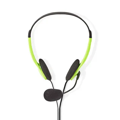 Obrázok produktu pre Náhlavná súprava Nedis PC Headset - na uši - stereo - 2x 3,5 mm - skladací mikrofón - zelená