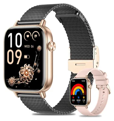 Produktbild von Damen Smartwatch mit Telefonfunktion Herzfrequenzmesser, Schlafmonitor, SpO2-Schrittzähler, 100+ Sportmodi, IP68 wasserdichte