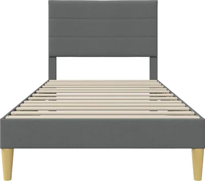 Productafbeelding van vidaXL Bedframe met hoofdeinde, donkergrijs, 100 x 203 cm, stof