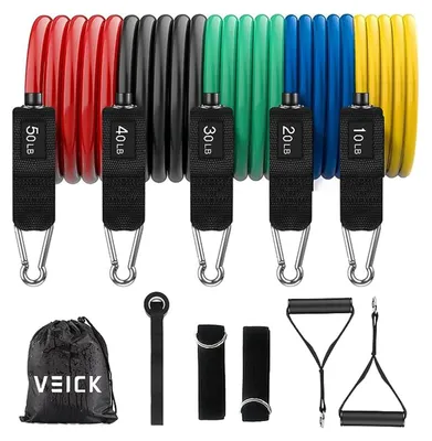 Produktbild von Fitnessbänder, Spanngummibänder, Trainingsbänder, Widerstandsbänder, Set mit Handgriffen