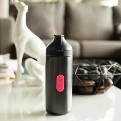 Image de Quokka Minéral, Bouteille en acier inoxydable / Thermos PINK FLUORITE, 335ml, 40300