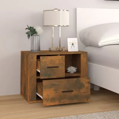 Image de vidaXL Table de nuit chêne fumé 60x36x45 cm bois composite