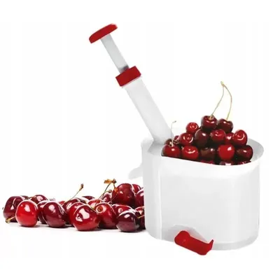 Produktbild von Kirschentkerner mit Saugfuß – Entkerner für Süß- und Sauerkirschen mit Kernbehälter – Kirschentsteiner für Marmelade, Kuchen und Kompott