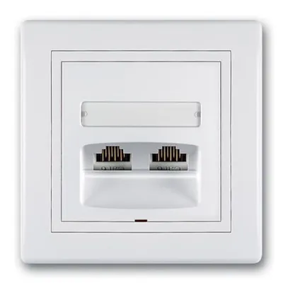 Produktbild von Datendose 2-fach RJ 45 Cat 6 FTP (abgeschirmt) Keystone Weiß
