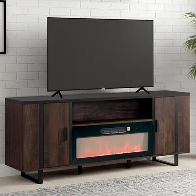 Produktbild von Parrot Uncle 183cm breiter TV-Ständer mit elektrischem Kamin, realistischem Flammeneffekt, einstellbarer Temperatur und Timer