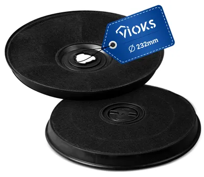 Produktbild von 2x Kohlefilter passend wie Wpro 484000008636 E233 Ø232mm für Dunstabzugshaube