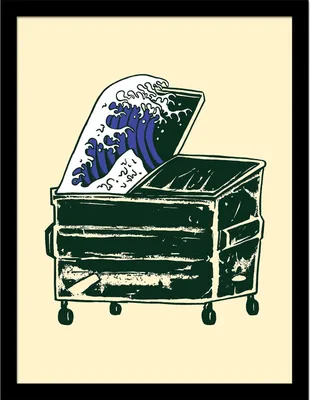 Produktbild von Popcorn Punk - Gerahmtes Poster "Dumpster Wave" PM8531 (45 cm x 35 cm) (Schwarz/Cremefarbe)