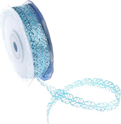 Produktbild von Dekobordüre "Vine Ribbon" -  türkis-silber - 12mm - 20m -   92102 76