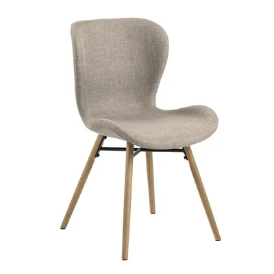 Produktbild von Beigefarbener Polsterstuhl Bago - Sandmuster, Holzrahmen von Black Red White
