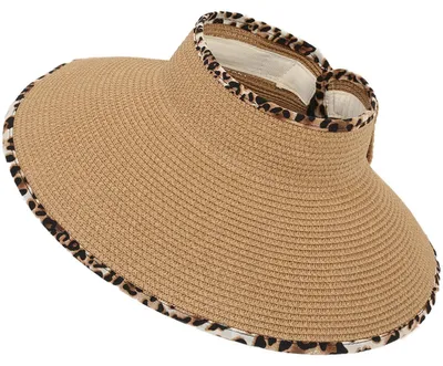 Produktbild von Sonnenhut mit breiter Krempe, Strohhut, Strandhut, Zopfhut für Damen, faltbar