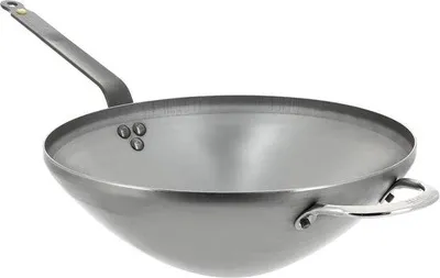 Image de Poignée de wok avec plaque en acier - diamètre 32 cm - haute qualité - durable
