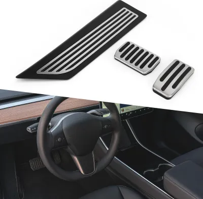 Produktbild von Auto Fußpedal Set Rest Bremse Beschleuniger Rutschfester Ersatz für Tesla Model Y 2020-2022 Typ B: 2021.10 After