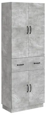 Image de Ensemble de meubles vidaXL, 2 pièces, gris béton, aggloméré