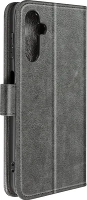 Zdjęcie produktu dla Etui ze sztucznej skóry z funkcją podstawki dla Samsung Galaxy A14 5G / 4G - Szary