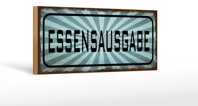 Produktbild von Holzschild Hinweis 27x10cm Essensausgabe
