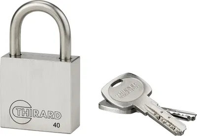 Image de Cadenas à clé INOX, inox, anse inox, 40mm, 2 clés - THIRARD