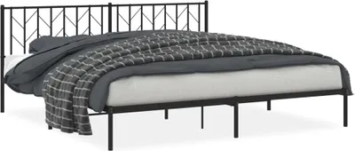 Obrázek produktu pro Postel s čelem kovová černá 200x200 cm