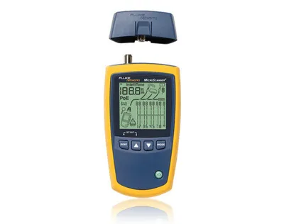 Zdjęcie produktu dla Fluke MicroScanner², RJ-11, RJ-45, Test ekranowania, LCD, Niebieski, Żółty, UTP, FTP, SSTP, Coax, IEEE 802.3, IEEE 802.3af