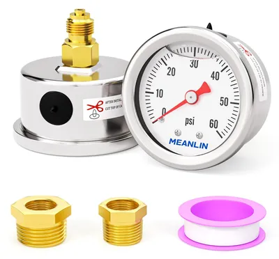 Manometer 0-4BAR Edelstahl 1,5" Zifferblatt glycerin-gefüllt