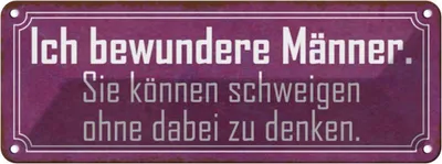 Produktbild von vianmo Blechschild 10x27 cm Männer können schweigen ohne zu Spruch Zitat