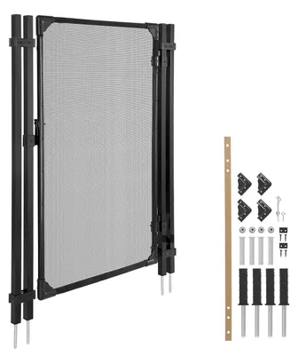 Produktbild von SucceBuy Poolzaun-Tor 1,2x0,75 m, Tür für Schutzzaun und Kindersicherung, Sicherheitstor-Set mit Metallverschluss, 352 g/m² Teslin-PVC-Gewebe, Vierkantrohr, abschließbar, geeignet für Schwimmbecken, Schwarz
