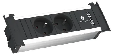 Produktbild von KAPSA Einbau-Steckdosenleiste 2-fach, 2x USB