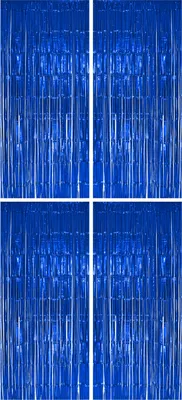 Produktbild von 4x Lametta Vorhang - blau - 91x244 cm